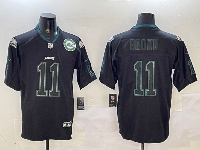 Men Philadelphia Eagles #11 Brown Black Classic 2025 Nike Limited NFL Jersey style 3